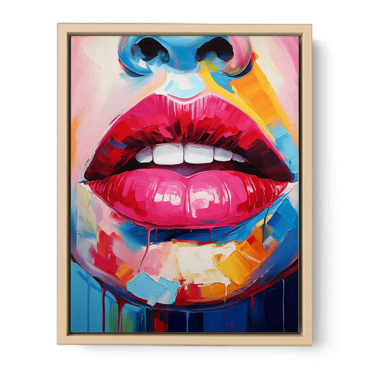 Lips Modern Art  Painting  Framed Print
