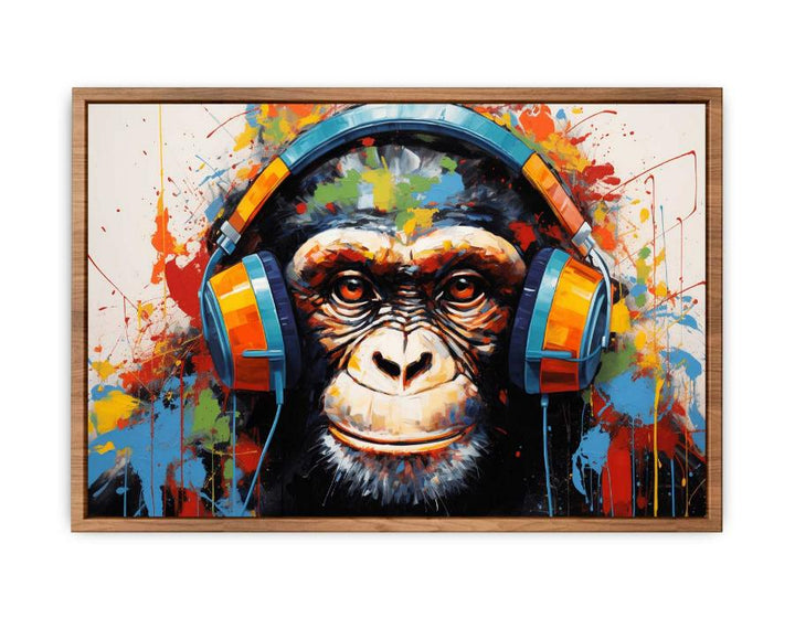 Modern Art Monkey Head Phone Painting  