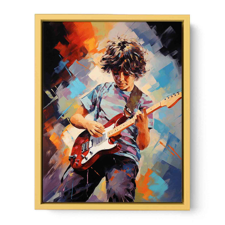 Boy Guitar Modern Art Painting   Poster