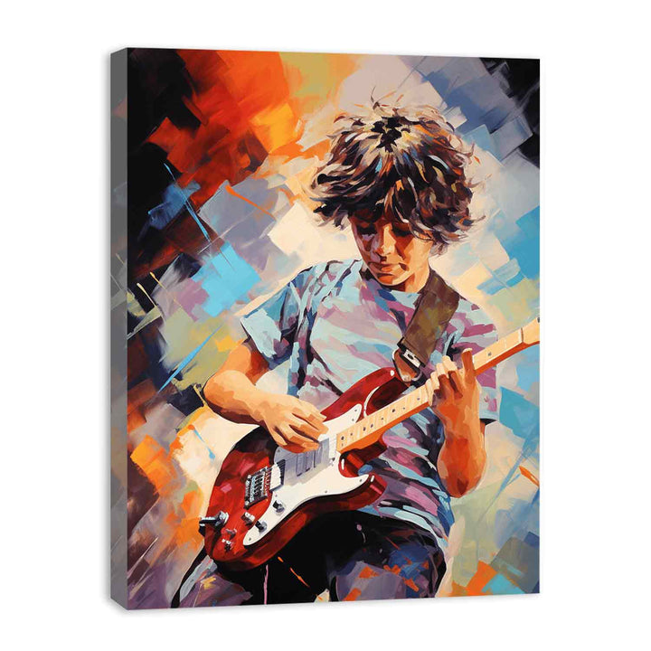 Boy Guitar Modern Art Painting  