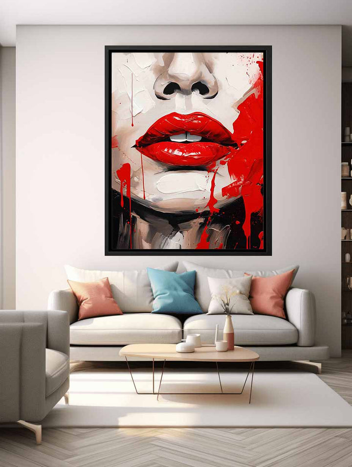 Red Lips Modern Art Painting