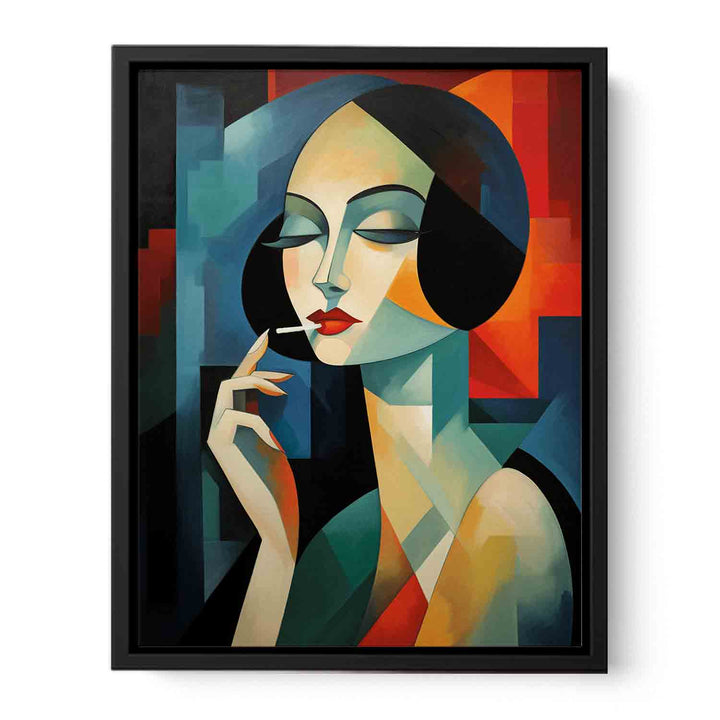 Woman Smoking Modern Art Painting