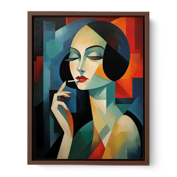 Woman Smoking Modern Art Painting