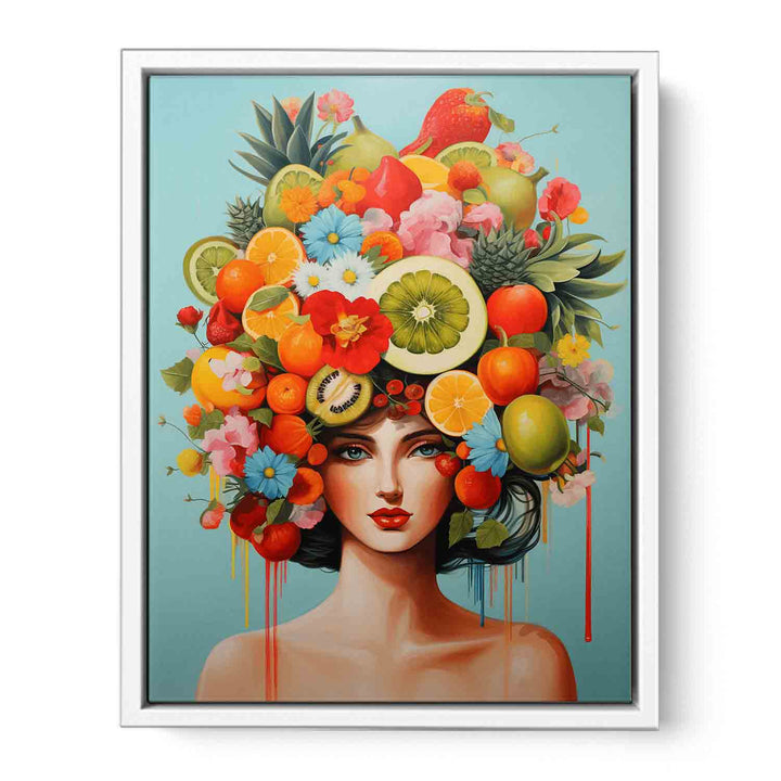 Girl Furniture Fruit Flower Modern Art  Painting  Canvas Print