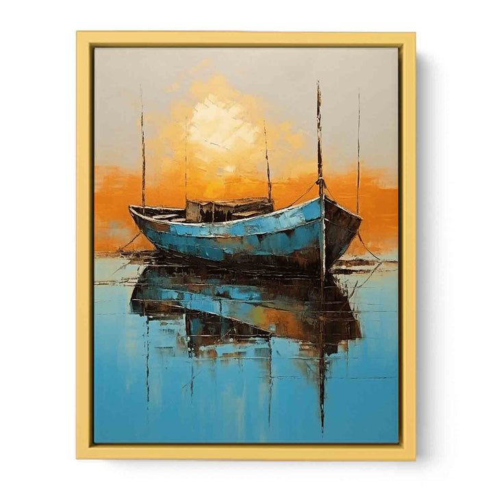 Modern Art  Boat Water Painting   Poster