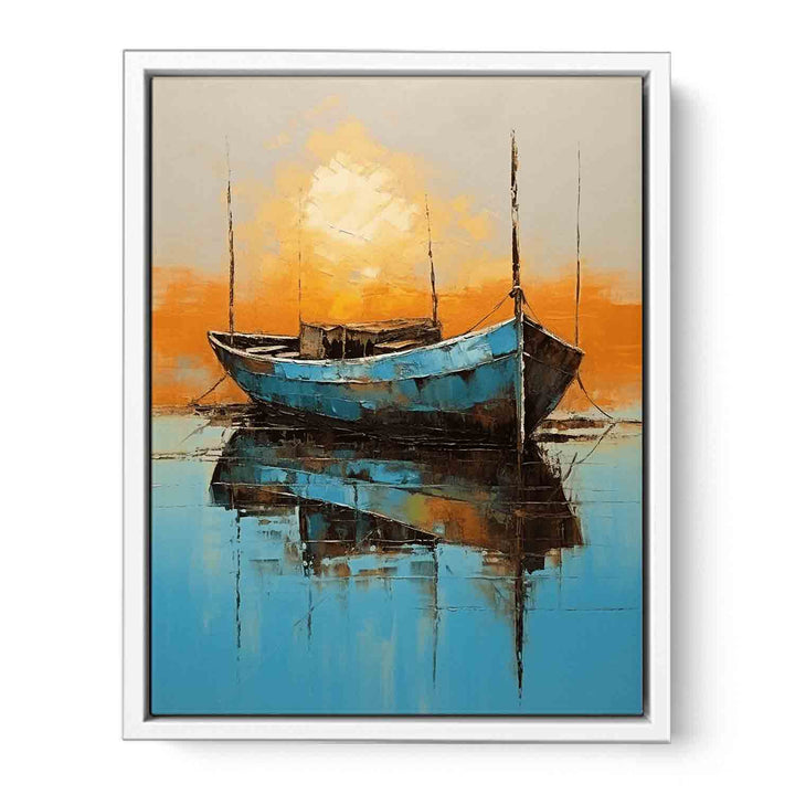 Modern Art  Boat Water Painting  Canvas Print