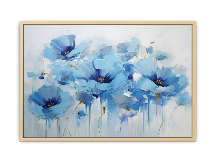 Blue Flower Modern Art  Painting  Framed Print