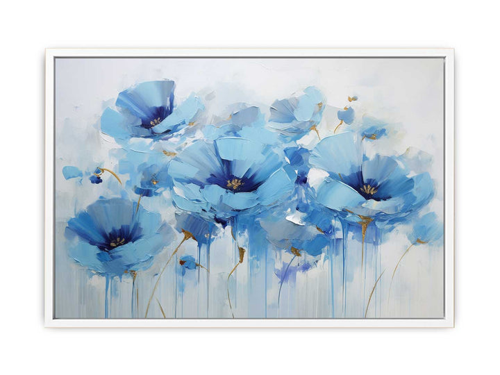 Blue Flower Modern Art  Painting  Canvas Print