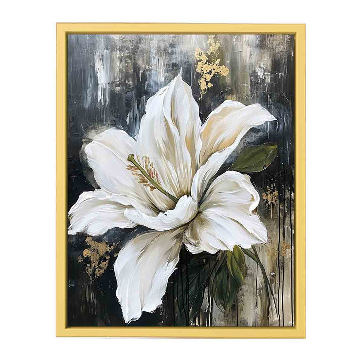 White Flower Modern Art  Painting   Poster