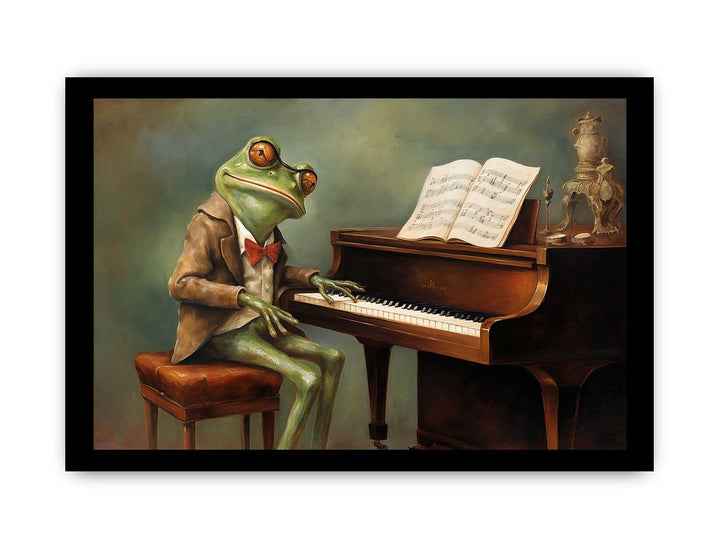 Modern Frog Piano Art Painting