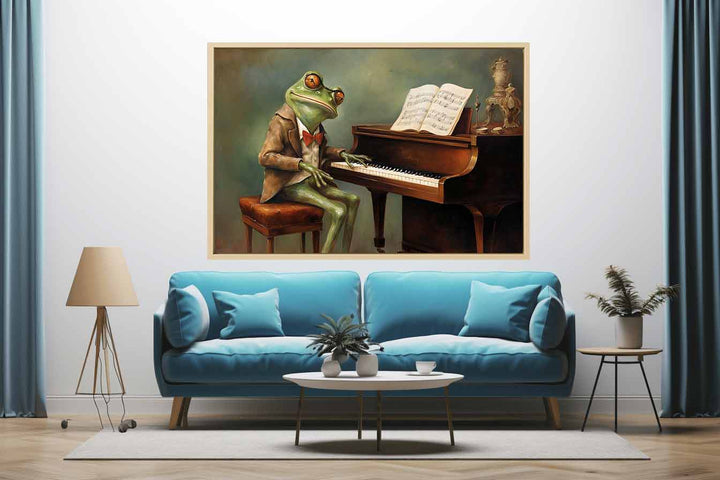 Modern Frog Piano Art Painting