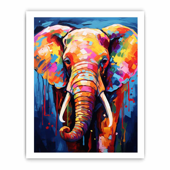 Colorful Elephant Modern Art Painting