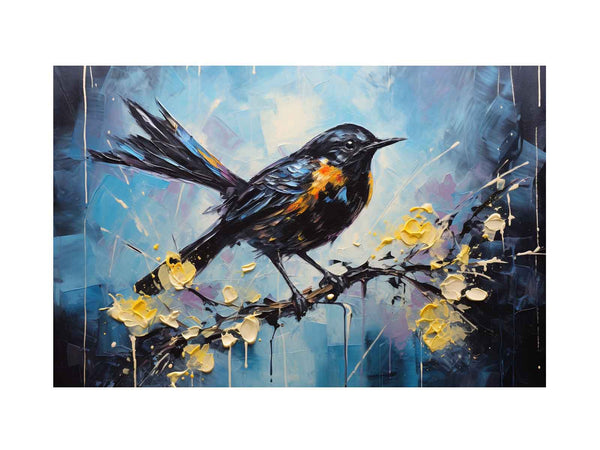 Bird Black Modern Art Painting