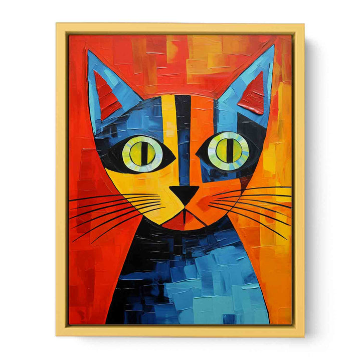 Modern Art Painting Red Cat   Poster