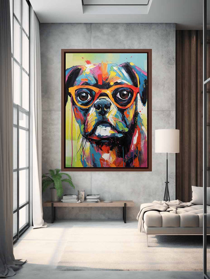 Modern Red Dog Art Painting