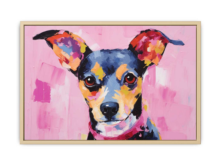 Modern Art Painting Pink Dog  Framed Print