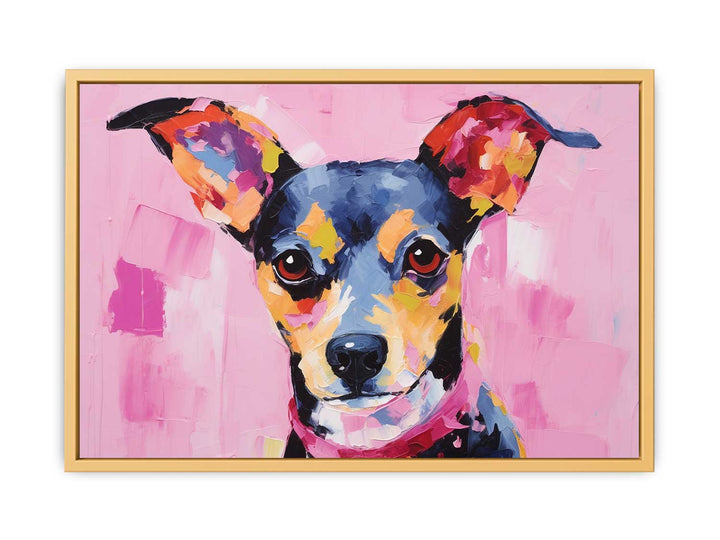 Modern Art Painting Pink Dog   Poster