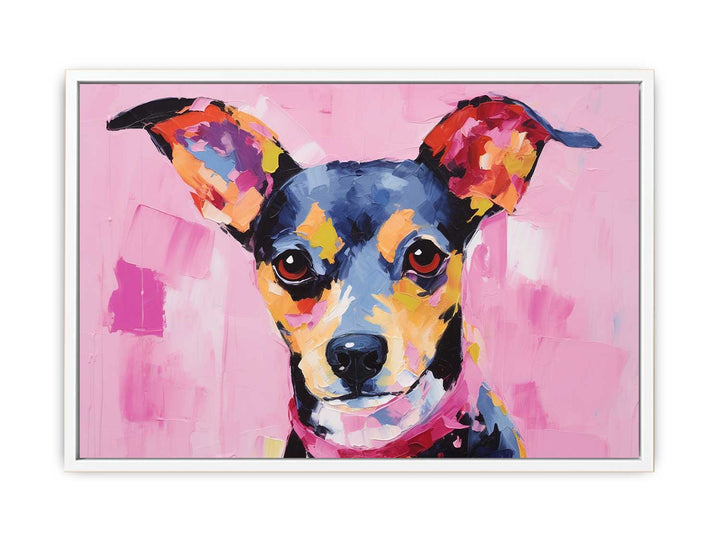 Modern Art Painting Pink Dog  Canvas Print