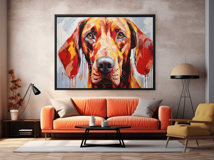 Modern Art Painting Brown Dog