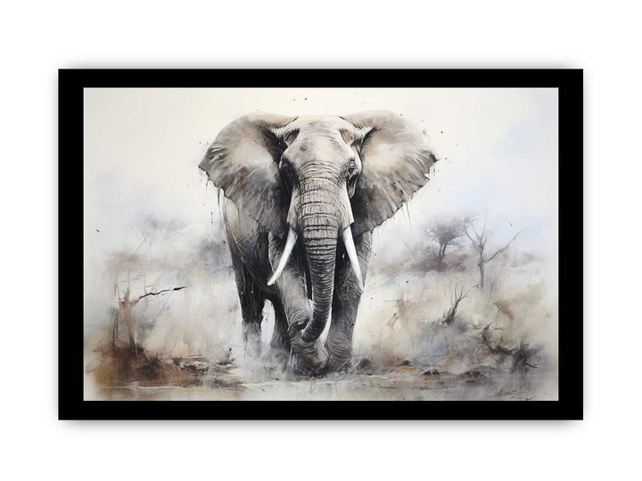 Modern Grey Elephant Art Painting