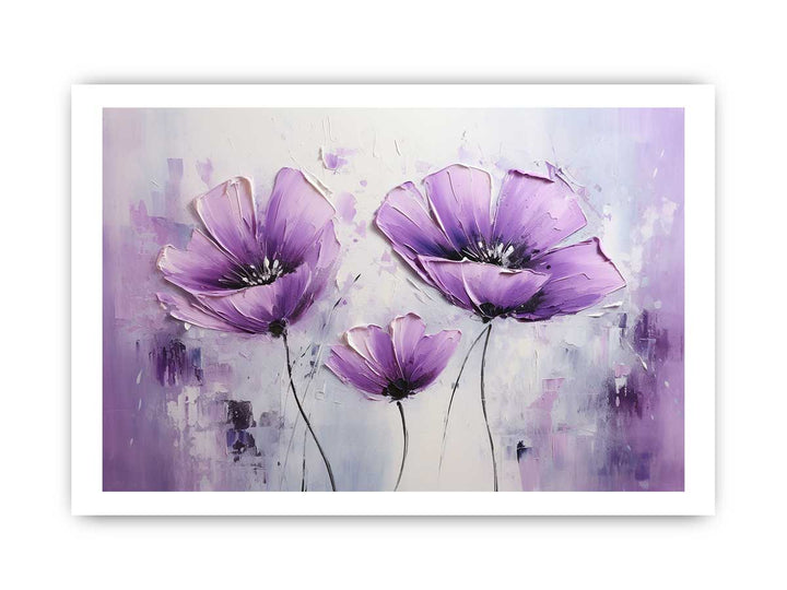 Three Purple Flower Art Painting