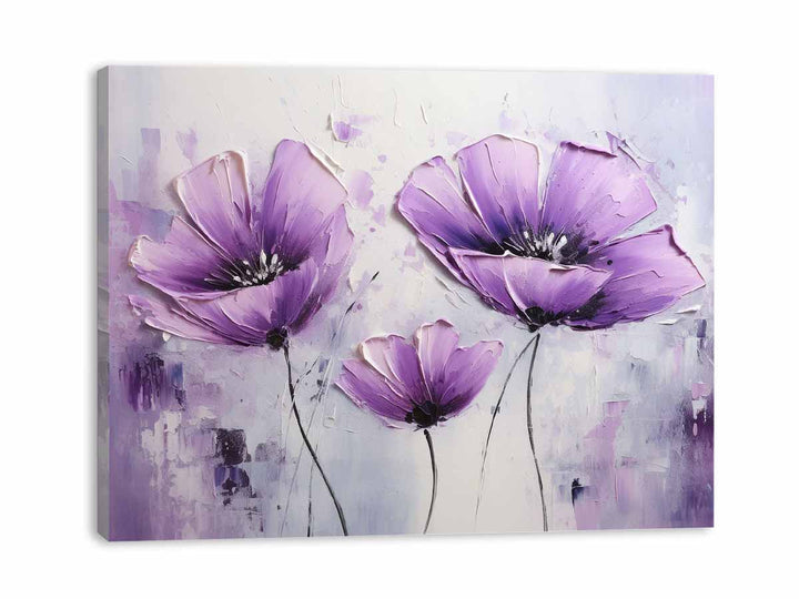 Three Purple Flower Art Painting