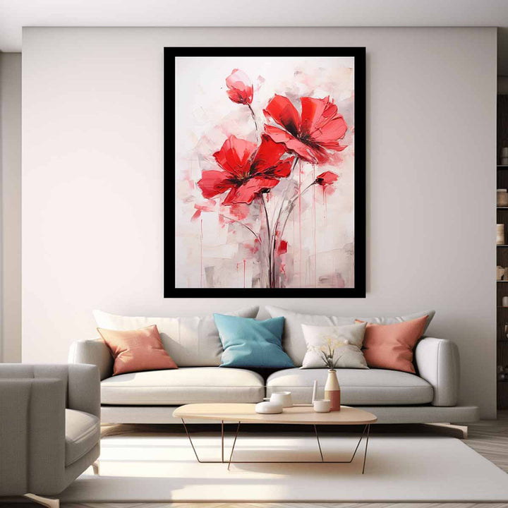 Two Red Flower Art Painting