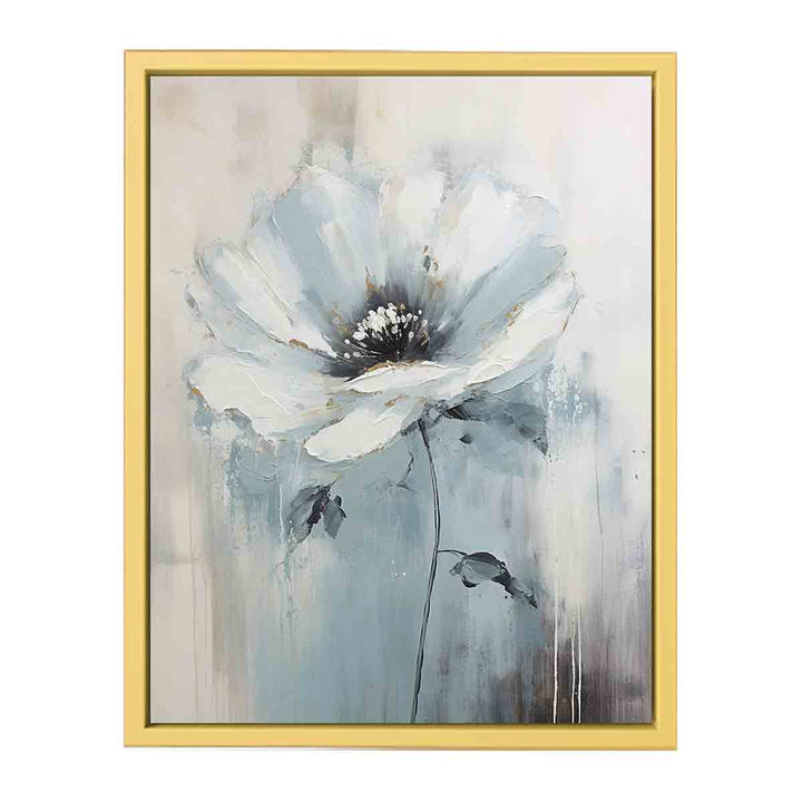 White Flower Art Painting   Poster