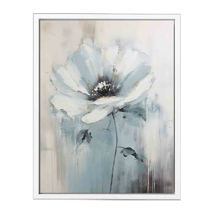 White Flower Art Painting  Canvas Print