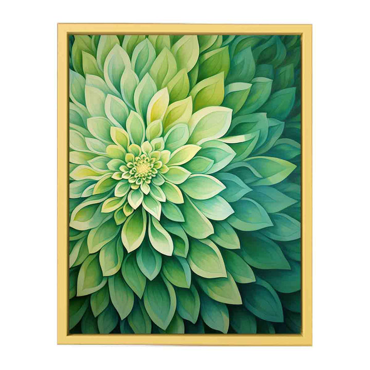 Green Flower Art Painting   Poster