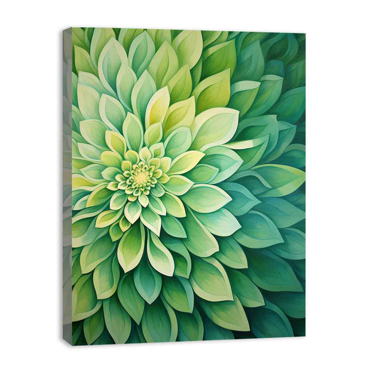 Green Flower Art Painting  
