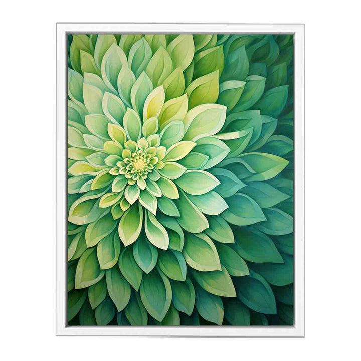 Green Flower Art Painting  Canvas Print