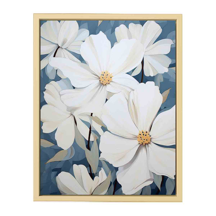 Flower White Art Painting  Framed Print