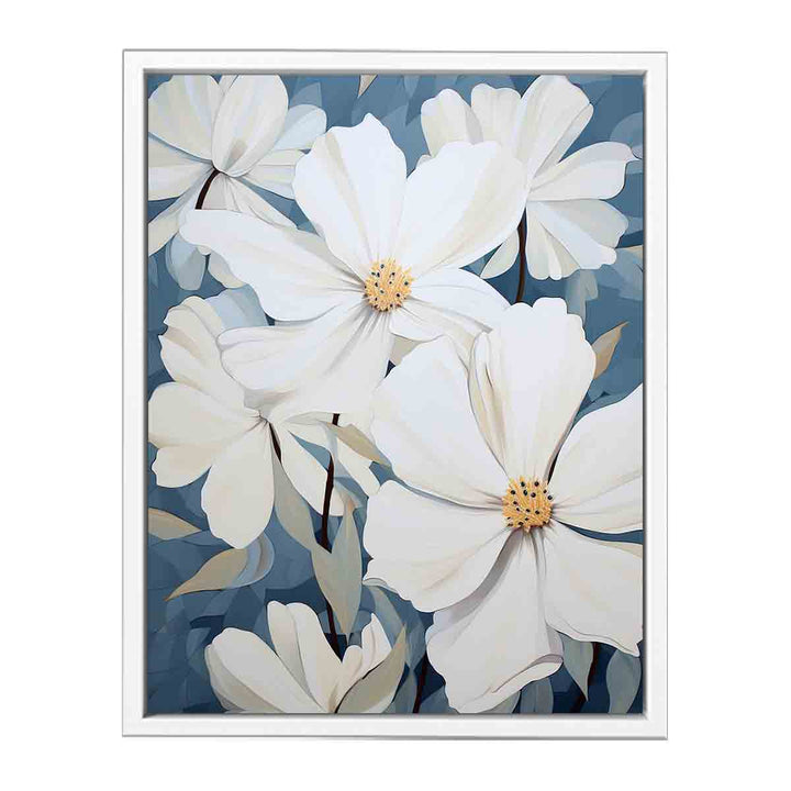 Flower White Art Painting  Canvas Print