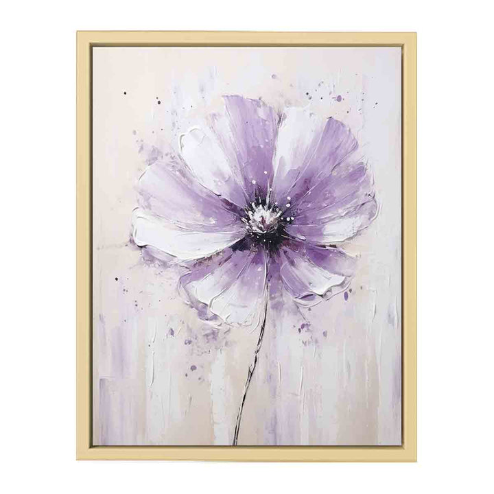 Flower White Purple Art Painting  Framed Print