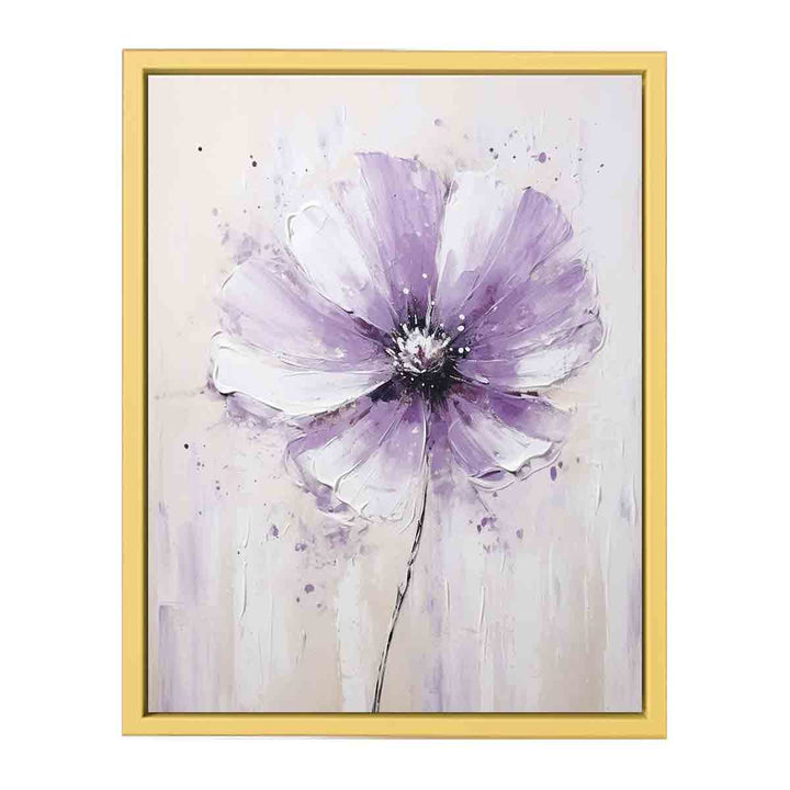 Flower White Purple Art Painting   Poster