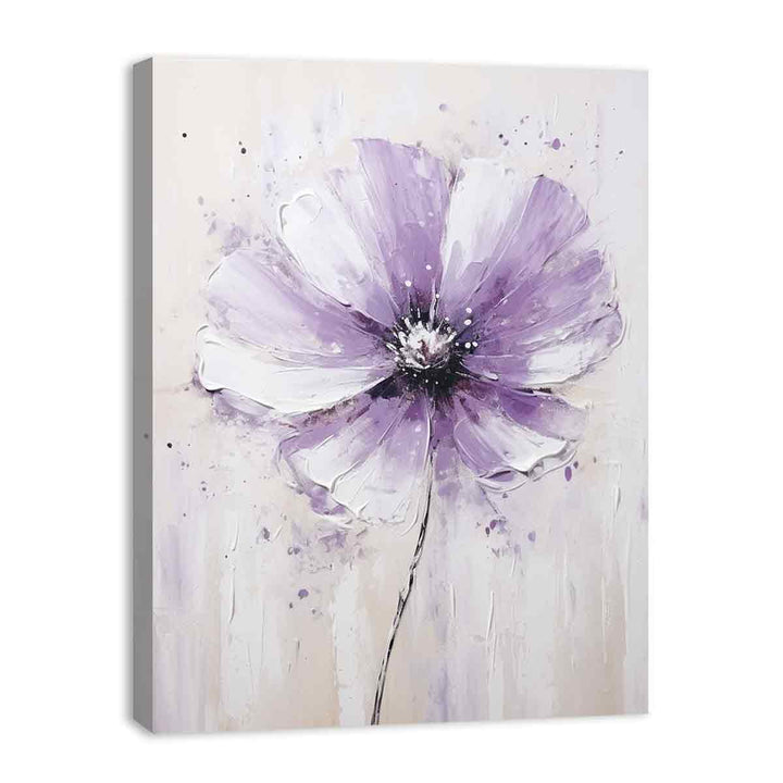 Flower White Purple Art Painting  