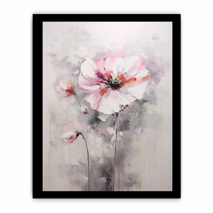 Flower Art Painting White Pink