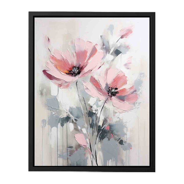 Flower Grey Pink Art Painting
