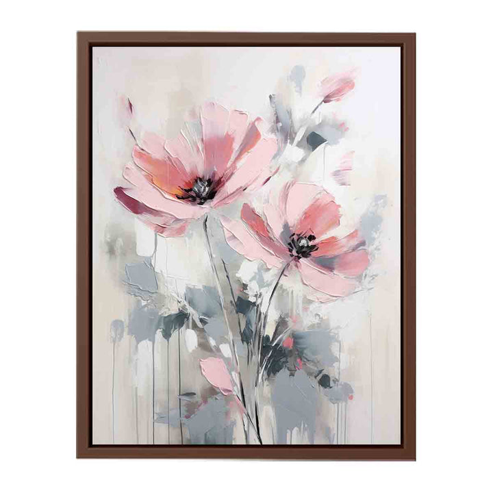 Flower Grey Pink Art Painting