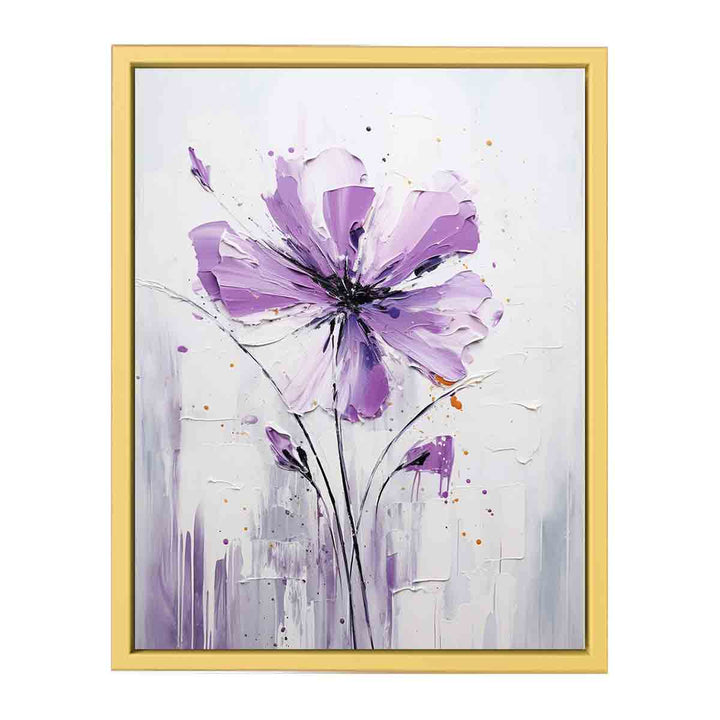Flower Art White Purple Painting