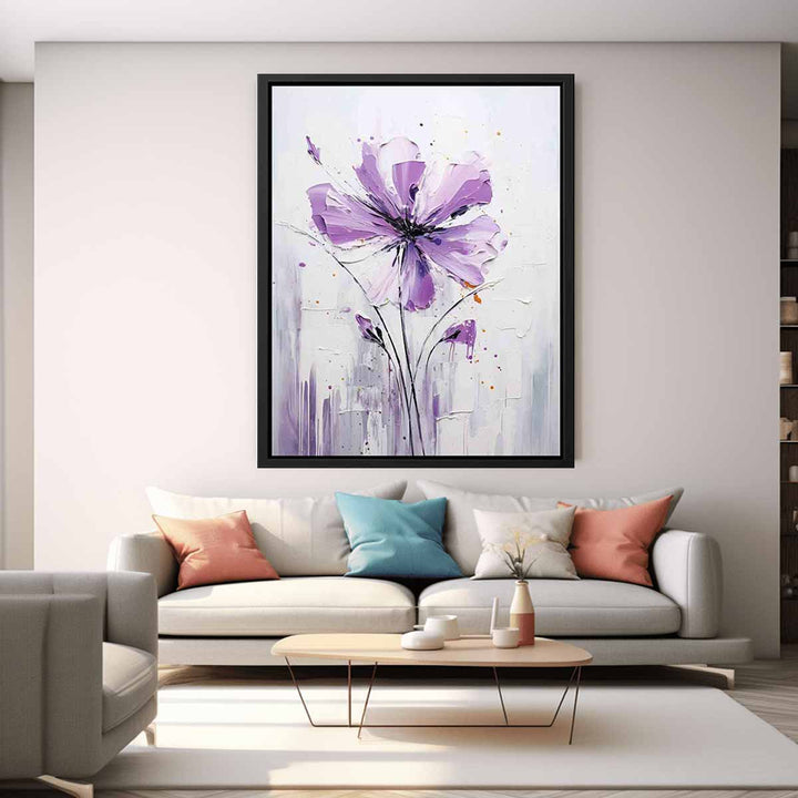 Flower Art White Purple Painting