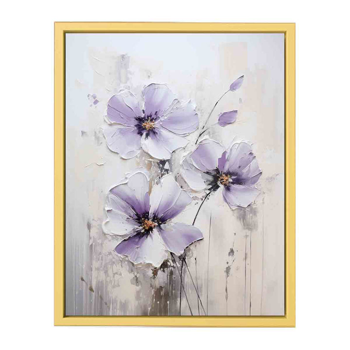 Flower Art Purple Grey Painting