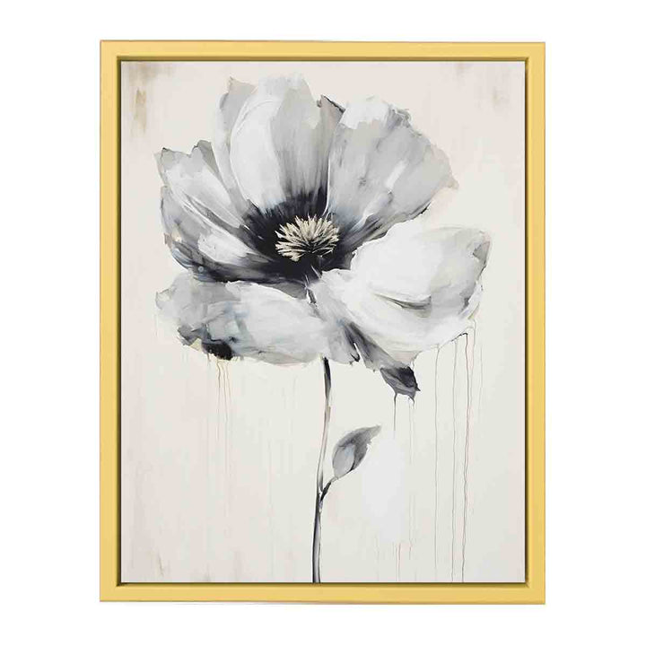 White Black Flower Art Painting   Poster