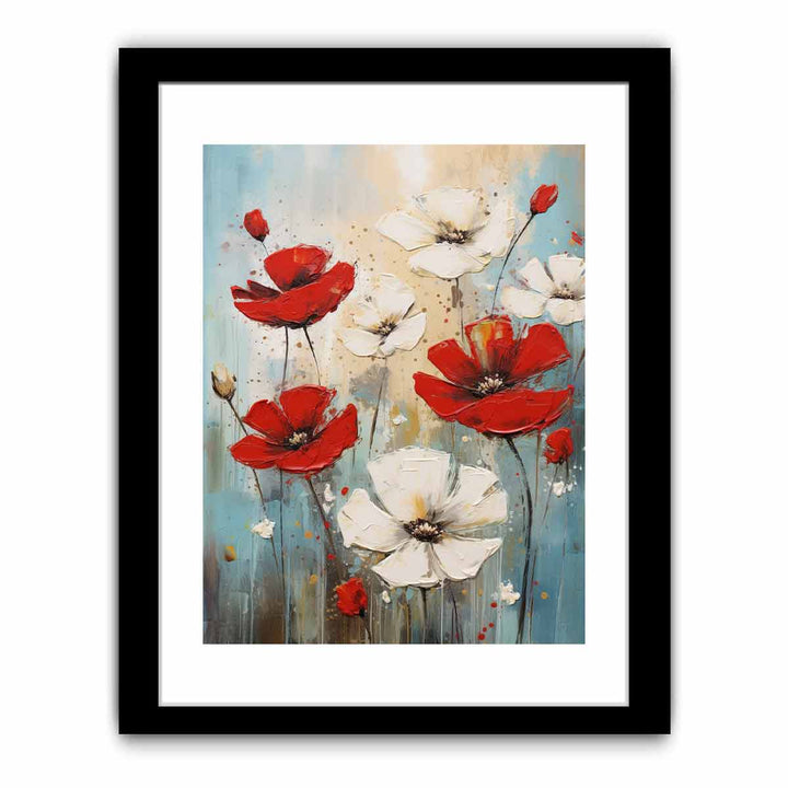 Flower Painting Red White