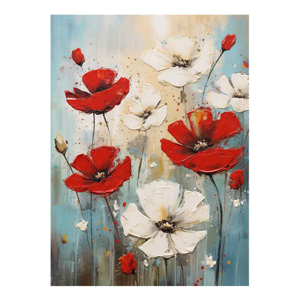 Flower Painting Red White