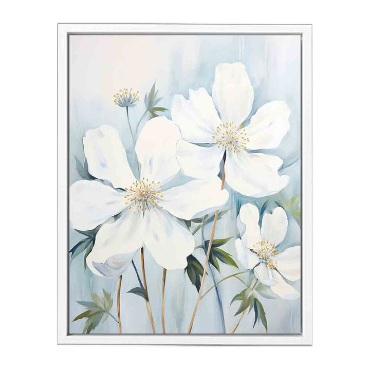 White Flower Painting  Canvas Print
