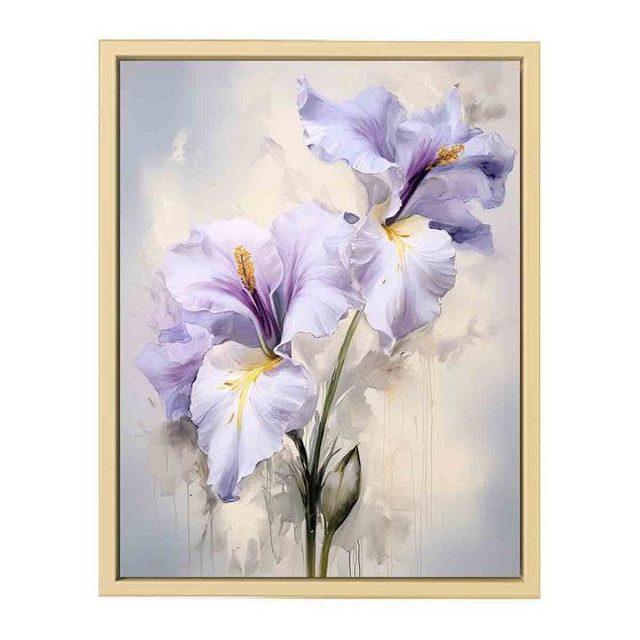 White Purple Flower Painting  Framed Print