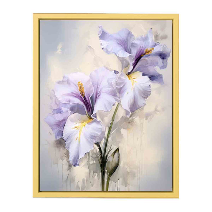 White Purple Flower Painting   Poster