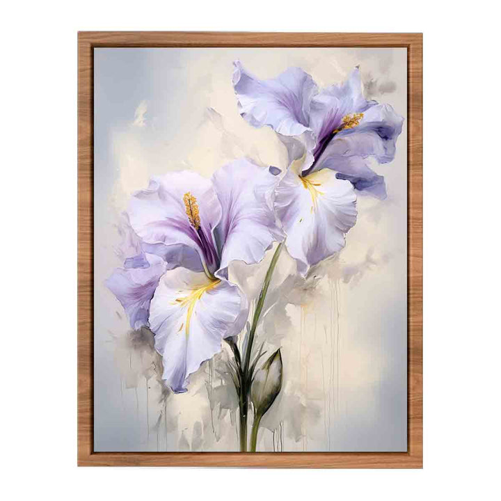 White Purple Flower Painting  